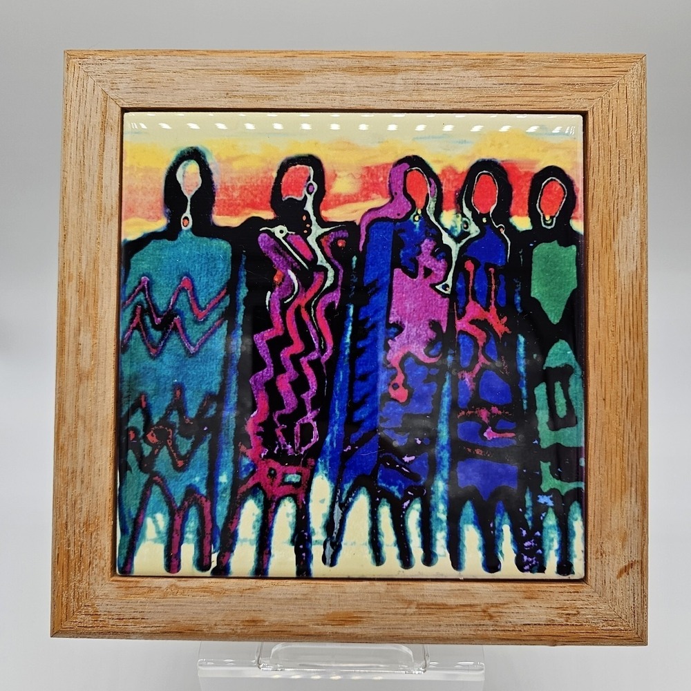 Art and Tile of Santa Fe Julie A. Medow Rectangle Textured Glass Trivet Signed